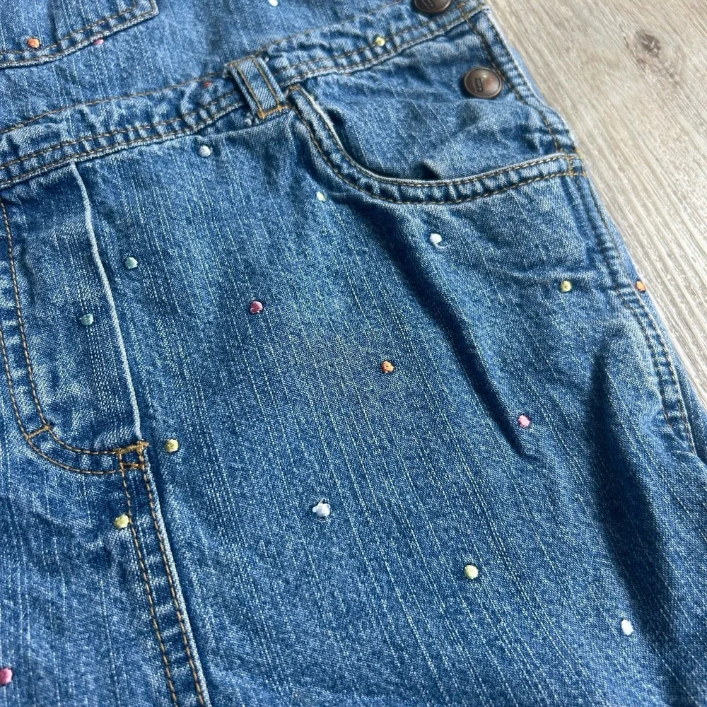 VTG‎ Gymboree 2002 Polka Dot  Denim Shortalls Girls Size XL (6yrs)
